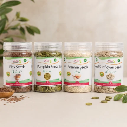 PCOS Seed Cycling Kit with flax, pumpkin, sesame and sunflower seeds for women’s wellness copy